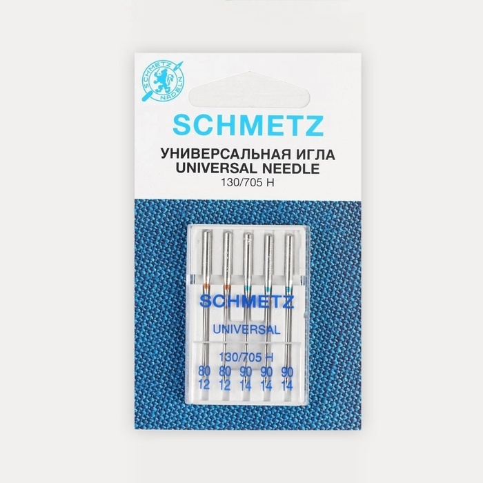 Иглы для бытовых швейных машин, универсальные, №80/90, 5 шт Иглы для бытовых швейных машин, универсальные, №80/90, 5 шт