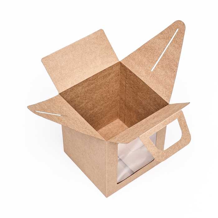 Коробка для десерта, упаковка кондитерская, крафт, 15 х 15 х 18 см Коробка для десерта, упаковка кондитерская, крафт, 15 х 15 х 18 см