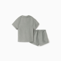 Костюм детский (рубашка и шорты) Крошка Я Linen, р. 92-98, серый