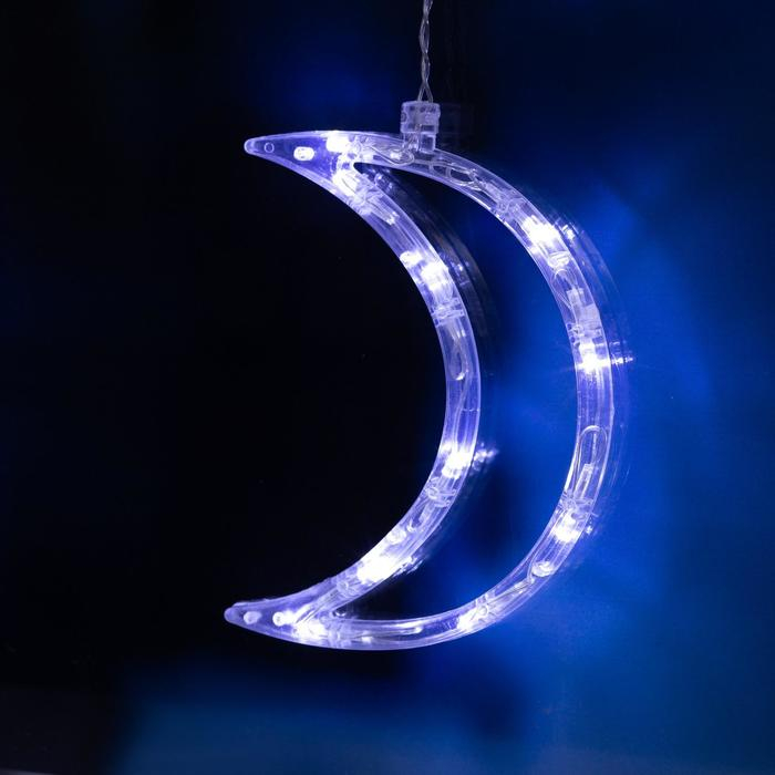 Гирлянда &laquo;Бахрома&raquo; 2.7 &times; 0.9 м с насадками &laquo;Месяц&raquo;, IP20, прозрачная нить, 138 LED, свечение белое, 8 режимов, 220 В