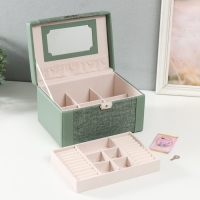 Шкатулка кожзам для украшений сундук "Зелёная" комбинированная 23,5х16,5х14,5 см Шкатулка кожзам для украшений сундук "Зелёная" комбинированная 23,5х16,5х14,5 см