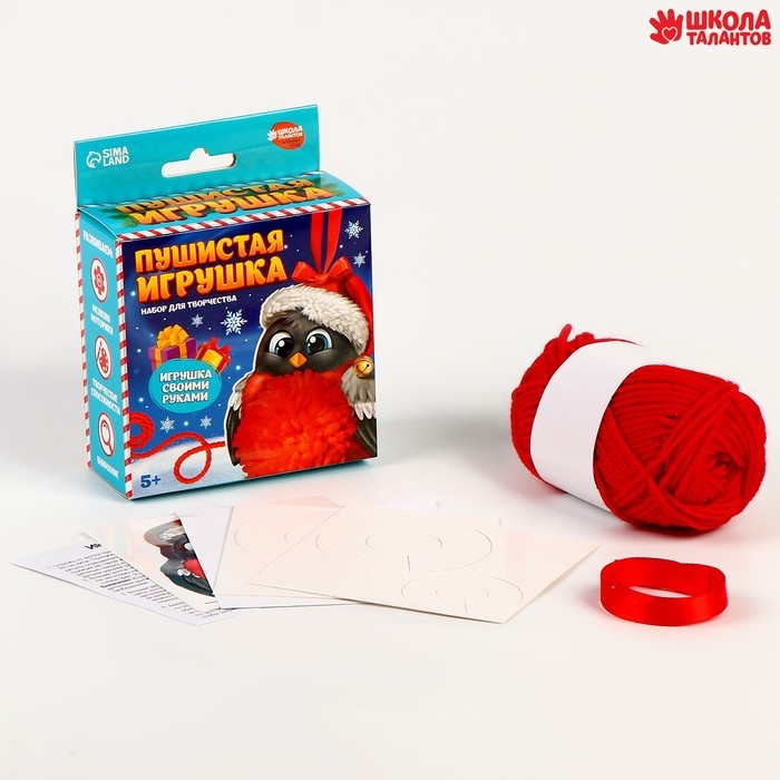Пушистая игрушка своими руками на новый год &laquo;Снегирь&raquo;, новогодний набор для творчества