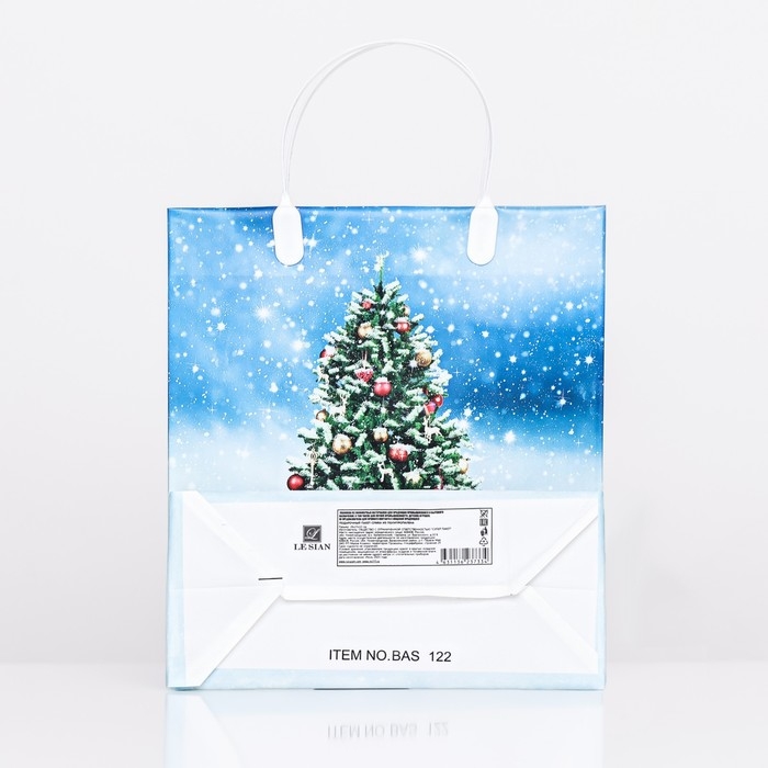 Новый год. Пакет Новый год. Пакет "Ёлочка в снегу", мягкий пластик, 26х23 см.