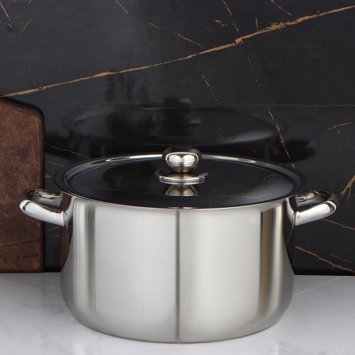 Кастрюля цельнотянутая &laquo;Профи&raquo;, 9 л, d=28 см, металлическая крышка