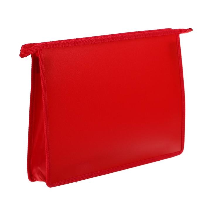 Папка пластиковая А4, 325 х 230 х 55 мм, молния сверху, Calligrata Папка пластиковая А4, 325 х 230 х 55 мм, молния сверху, Calligrata "Офис", ПМ-А4-02, 0.5 мм, цветная, текстура "песок", красная