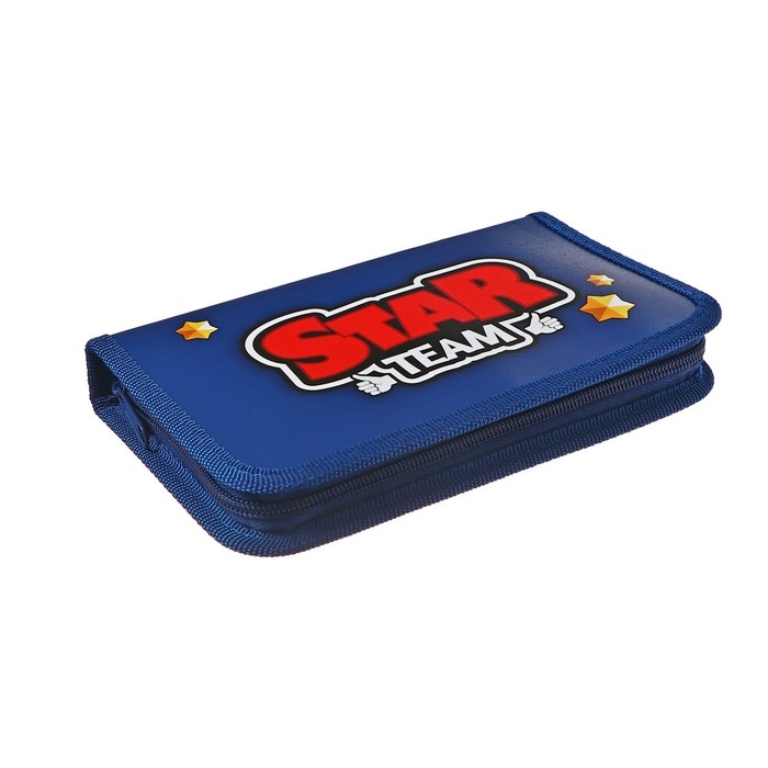 Пенал 1 секция, 115 х 205 мм, с наполнением 16 предметов, Calligrata Пенал 1 секция, 115 х 205 мм, с наполнением 16 предметов, Calligrata "Stars team" ламинированный картон, 30П26/set