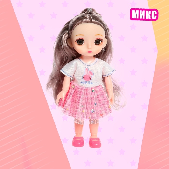 Кукла модная шарнирная «Мика» в платье, МИКС Кукла модная шарнирная «Мика» в платье, МИКС