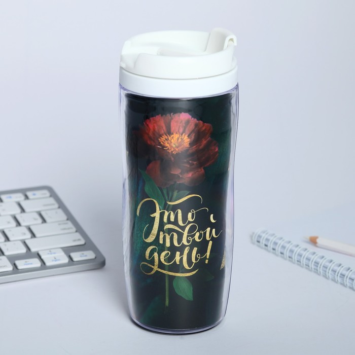 Подарочный набор &laquo;С 8 марта 2-а цветка&raquo;: ежедневник и термостакан