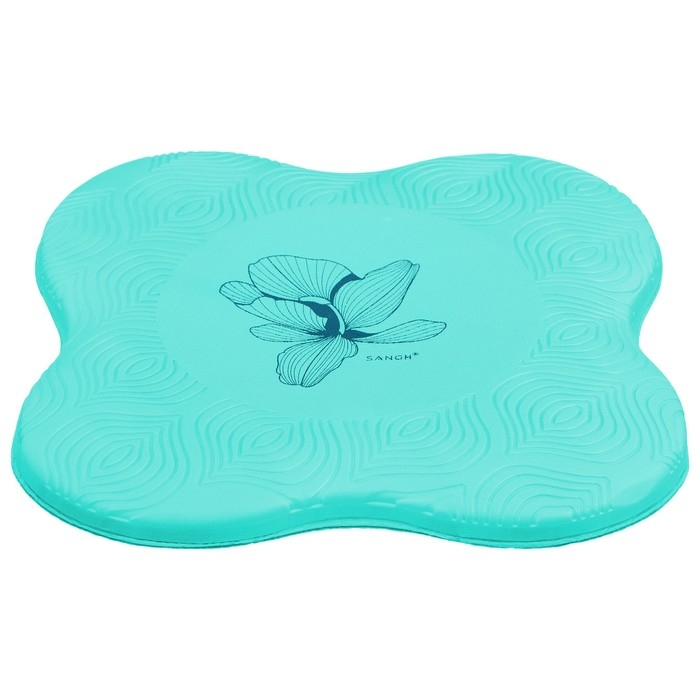 Коврик под колени для йоги Sangh Flower, 20х20 см, цвет бирюзовый Коврик под колени для йоги Sangh Flower, 20х20 см, цвет бирюзовый