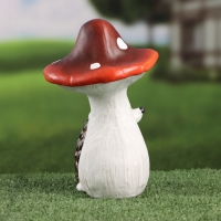 Садовая фигура "Ежик под мухомором" 8х11х19см /// Садовая фигура "Ежик под мухомором" 8х11х19см ///