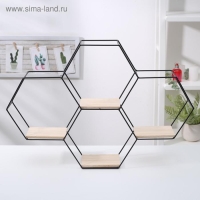 Полка 2-х ярусная Доляна «Лофт», 41×59×9,5 см, цвет чёрный Полка 2-х ярусная Доляна «Лофт», 41×59×9,5 см, цвет чёрный