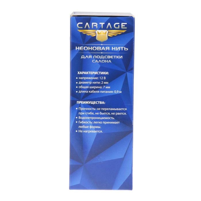 Неоновая нить Cartage для подсветки салона, адаптер питания 12 В, 7 м, желтый Неоновая нить Cartage для подсветки салона, адаптер питания 12 В, 7 м, желтый