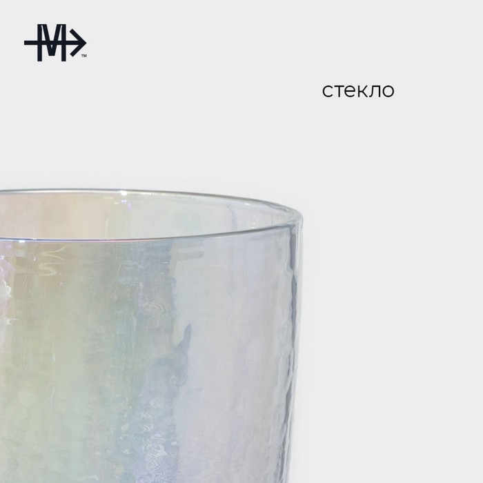 Набор бокалов стеклянных для шампанского Magistro &laquo;Жемчуг&raquo;, 270 мл, 7,5&times;26 см, 2 шт, цвет перламутровый