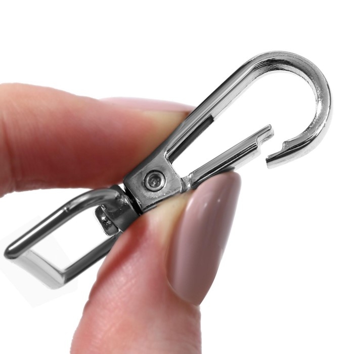 Карабин металлический, 50 × 26 мм / 20 × 3 мм, 5 шт, цвет серебряный Карабин металлический, 50 × 26 мм / 20 × 3 мм, 5 шт, цвет серебряный