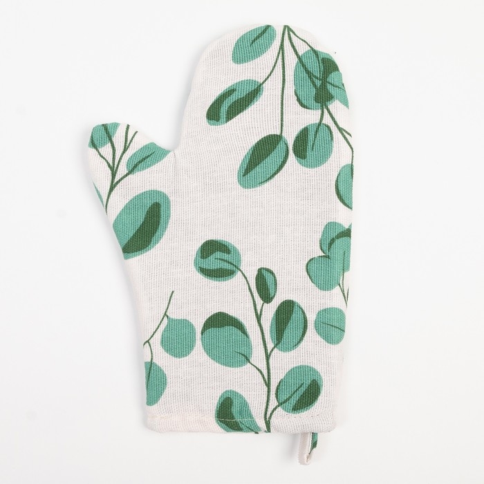 Набор кухонный Доляна &laquo;Эвкалипт": варежка 20х27 см, прихватка 19х19 см, 100% хлопок