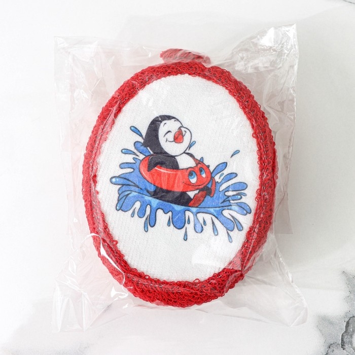 Мочалка для тела &laquo;Пингвин&raquo;, 11&times;14 см, цвет микс