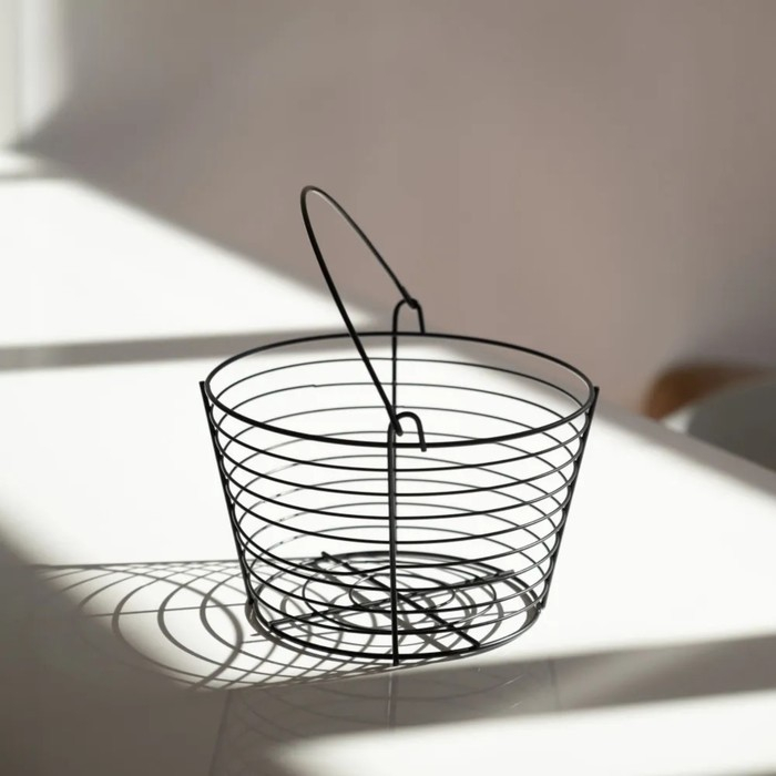 Фруктовница Доляна, 19,5&times;19,5&times;13 см, цвет чёрный