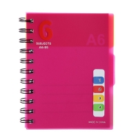 Блокнот на гребне А6, 100 листов, линия, обложка пластик, с разделителями, классика, МИКС Блокнот на гребне А6, 100 листов, линия, обложка пластик, с разделителями, классика, МИКС