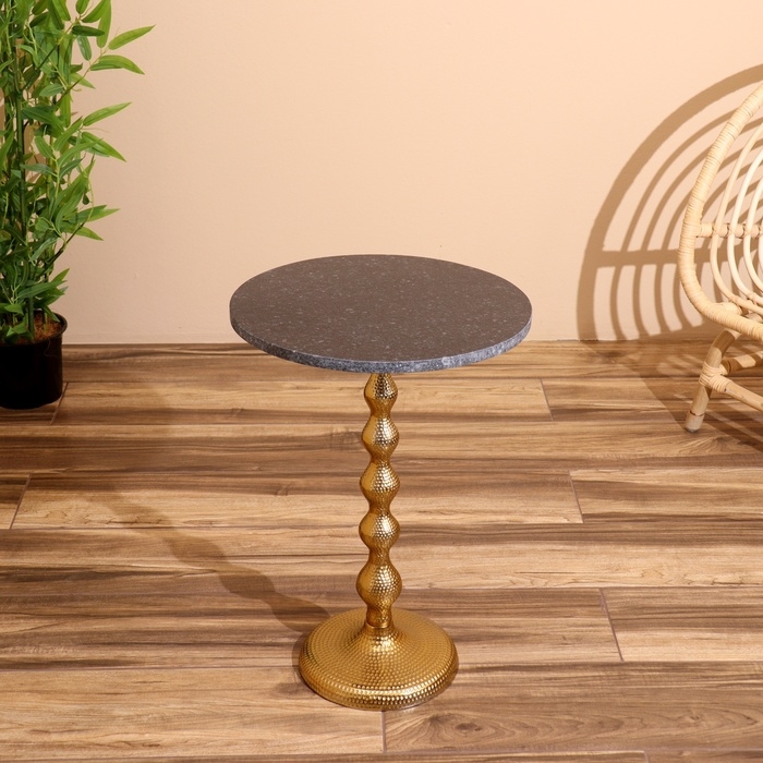 Стол кофейный 41х41х57 см, алюминий/мрамор Стол кофейный 41х41х57 см, алюминий/мрамор