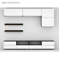 Гостиная Тренто МДФ, 2466х2132х473, Венге/Белый глянец