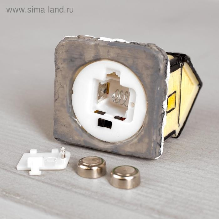 Светодиодная фигура &laquo;Зимний домик&raquo;, керамика, батарейки AG13х2 (в комплекте), свечение тёплое белое