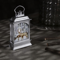 Светодиодная фигура «Серебристый фонарь с оленями» 7 × 13 × 3.5 см, пластик, батарейки AG13х3 (в комплекте), свечение тёплое белое Светодиодная фигура «Серебристый фонарь с оленями» 7 × 13 × 3.5 см, пластик, батарейки AG13х3 (в комплекте), свечение тёплое белое