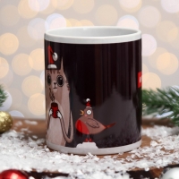 Кружка &laquo;Жду чуда&raquo; кот, птица, 320 мл