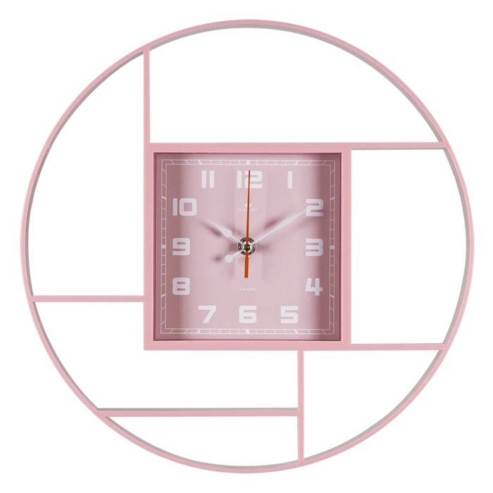 Часы настенные интерьерные Часы настенные интерьерные "Классика", бесшумные, d-35 см, розовые, АА