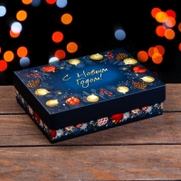 Новый год. Коробка подарочная новогодняя складная, крышка-дно, "Елочные игрушки", 21 х 15 х 5,7 см Новый год. Коробка подарочная новогодняя складная, крышка-дно, "Елочные игрушки", 21 х 15 х 5,7 см