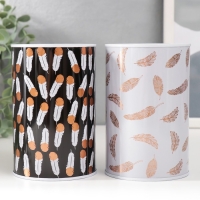 Копилка металл "Пёрышки" МИКС 8х8х12,5 см Копилка металл "Пёрышки" МИКС 8х8х12,5 см