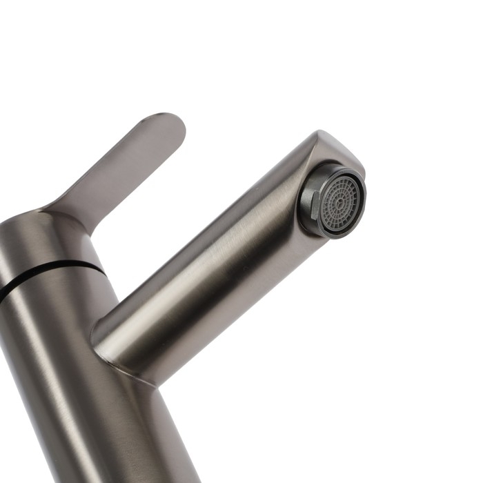 Смеситель для раковины ZEIN Z3759, однорычажный, высота излива 9 см, графит Смеситель для раковины ZEIN Z3759, однорычажный, высота излива 9 см, графит