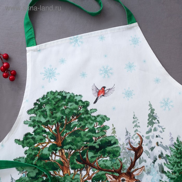 Фартук &laquo;Этель: Новогодний лес&raquo;, 65 &times; 60 см, 100 % хлопок, саржа, 190 г/м&sup2;