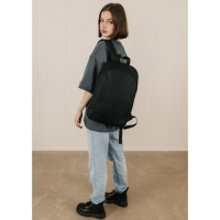 Рюкзак школьный текстильный 46х30х10 см, вертикальный карман, цвет чёрный