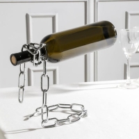 Подставка для бутылки Доляна &laquo;Цепь&raquo;, 18&times;12&times;20 см, цвет хром