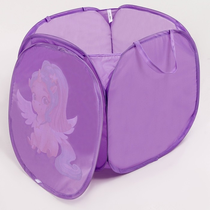 Корзина для хранения игрушкек &laquo;Волшебный единорог&raquo;, 45 х 45 х 43 см, фиолетовая