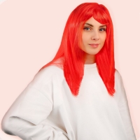 Карнавальный парик, длинные прямые волосы, цвет красный, 120 г