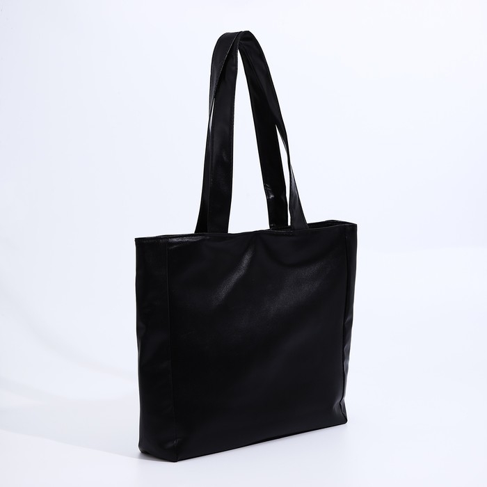 Сумка-шопер женская на магните, цвет чёрный