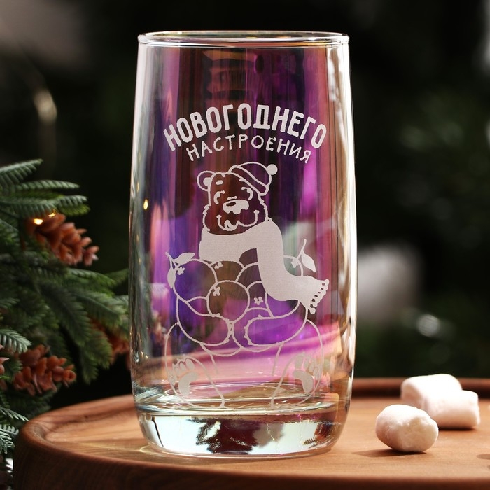 Новый год. Стакан стеклянный &laquo;Мишка&raquo;, 330 мл