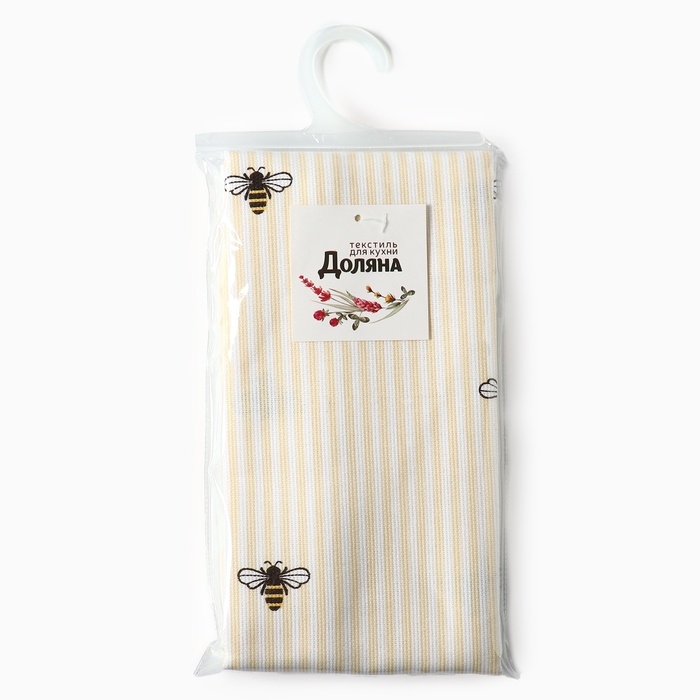 Дорожка Доляна "Пчёлки" 40х146см, рогожка 164 г/м2, 100% хл