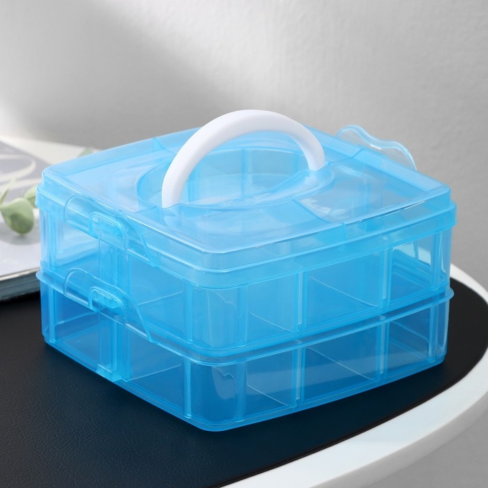 Органайзер для хранения, 2 яруса, 12 ячеек, 16&times;15&times;9 см, цвет МИКС