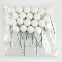 Фигурка для поделок и декора на проволоке &laquo;Шар&raquo;, набор 20 шт., размер 1 шт. &mdash; 2 &times; 7 см, цвет белый