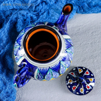 Чайник Риштанская Керамика "Узоры", 1000 мл, синий Чайник Риштанская Керамика "Узоры", 1000 мл, синий