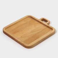 Доска для подачи с ручкой &laquo;Авторская&raquo;, 24&times;28&times;1,8 см, массив берёзы, цвет натуральный