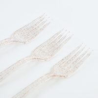 Вилки пластиковые «Блеск», в наборе 12 штук, цвет золото Вилки пластиковые «Блеск», в наборе 12 штук, цвет золото