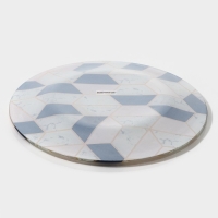 Тарелка стеклянная Доляна «Розовый мрамор», d=23 см Тарелка стеклянная Доляна «Розовый мрамор», d=23 см