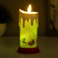 Ночник " Морозная свеча" LED RGB от батареек LR44 6х6х10 см RISALUX Ночник " Морозная свеча" LED RGB от батареек LR44 6х6х10 см RISALUX