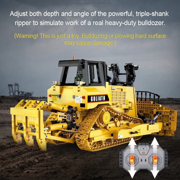 Конструктор радиоуправляемый &laquo;Строительный бульдозер&raquo;, 2826 деталей, масштаб 1:17