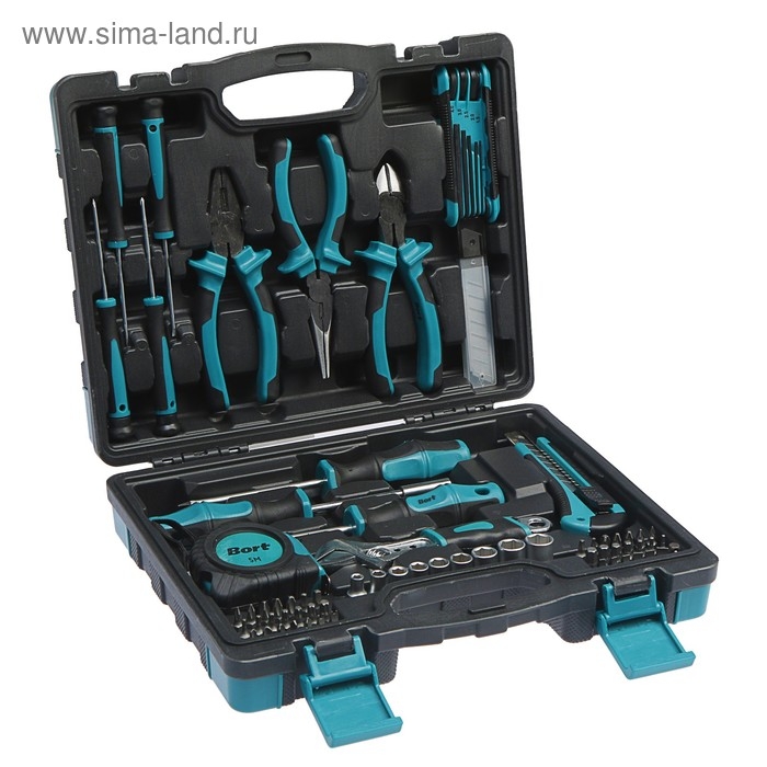 Набор ручного инструмента Bort BTK-82, сталь CrV, 82 предмета в чемодане Набор ручного инструмента Bort BTK-82, сталь CrV, 82 предмета в чемодане