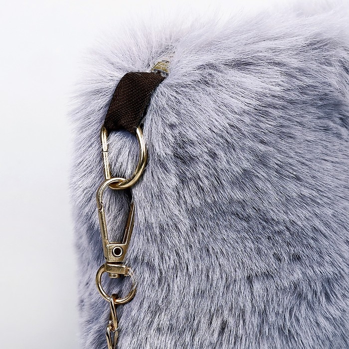 Сумка плюшевая, 24х19х3 см, цвет серый Сумка плюшевая, 24х19х3 см, цвет серый