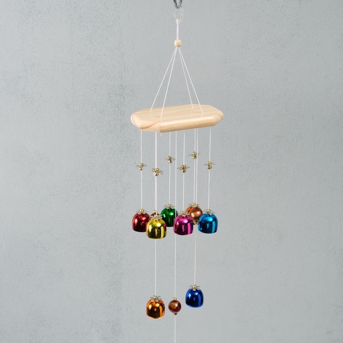 Музыка ветра металл Музыка ветра металл "Цветные колокольчики" 9 колокольчиков 64 см